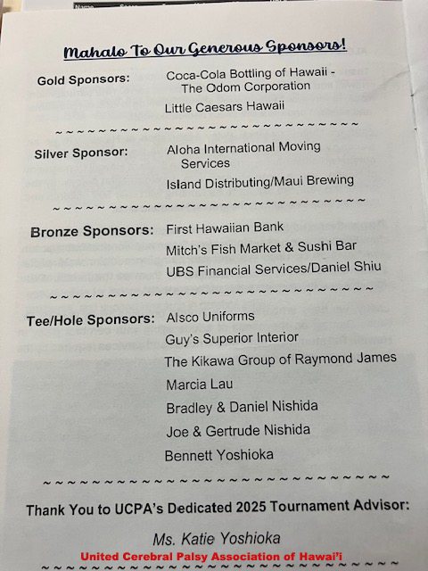 Golf sponsors 2025